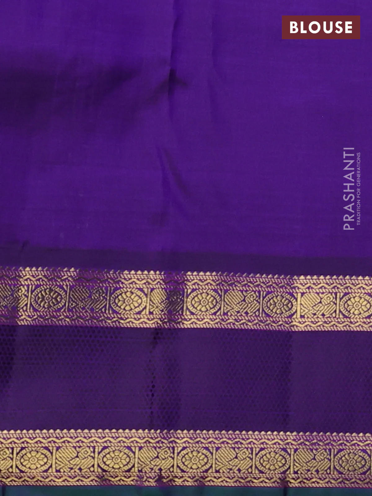 Pure kanchipuram silk saree multi colour and violet with allover paalum pazhamum checks & zari buttas and rich zari woven border - Image 4