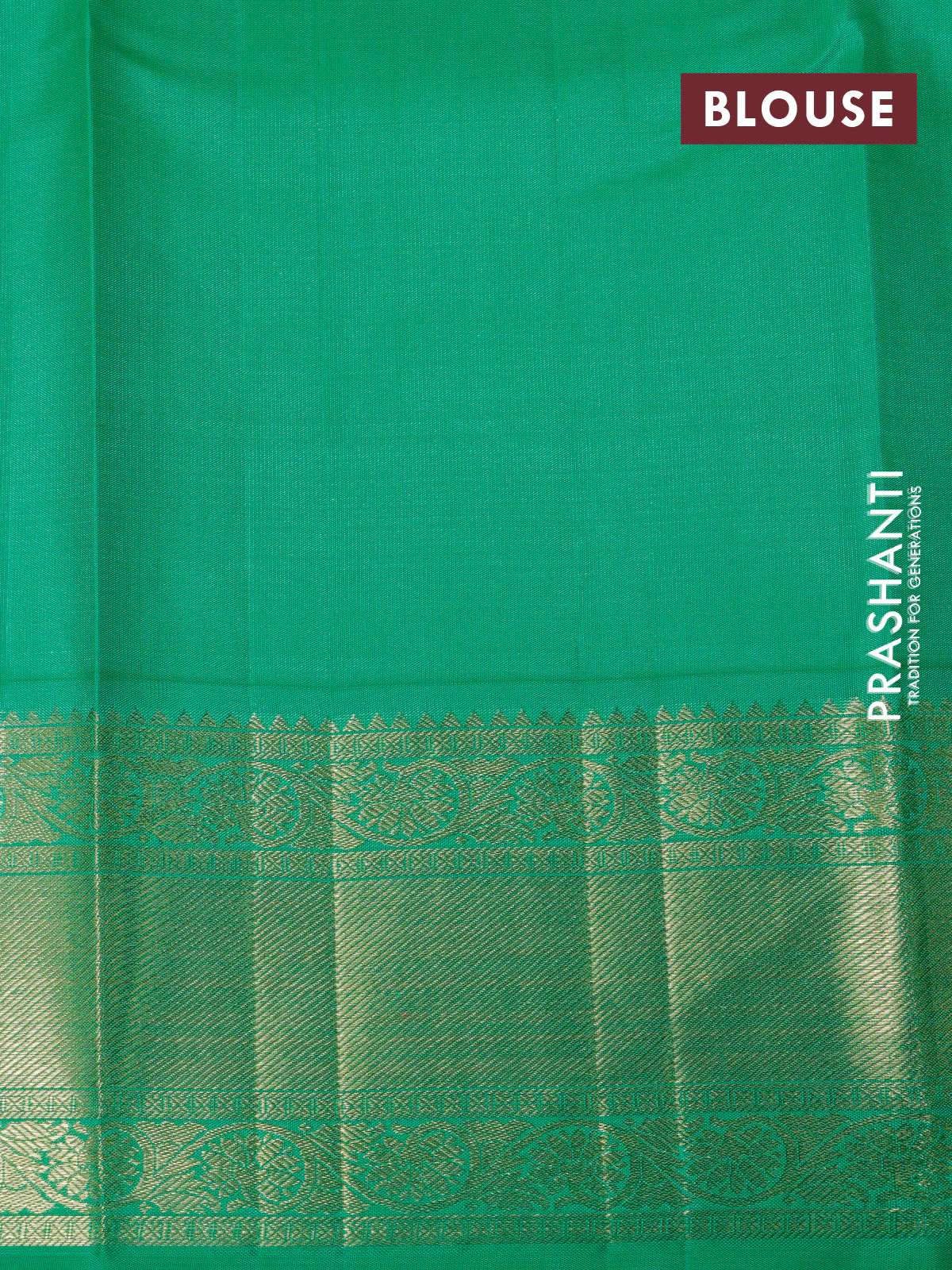 Pure kanchipuram silk saree off white and green with zari woven leaf buttas and zari woven border - Image 5