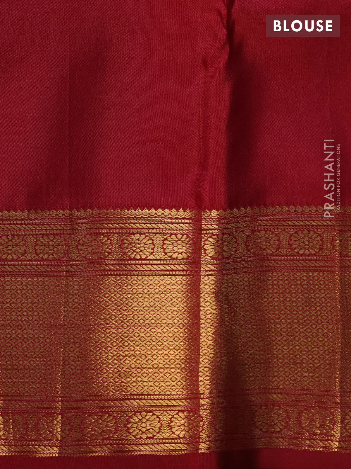 Pure kanchipuram silk saree off white and maroon with allover zari woven brocade weaves and zari woven border - Image 4