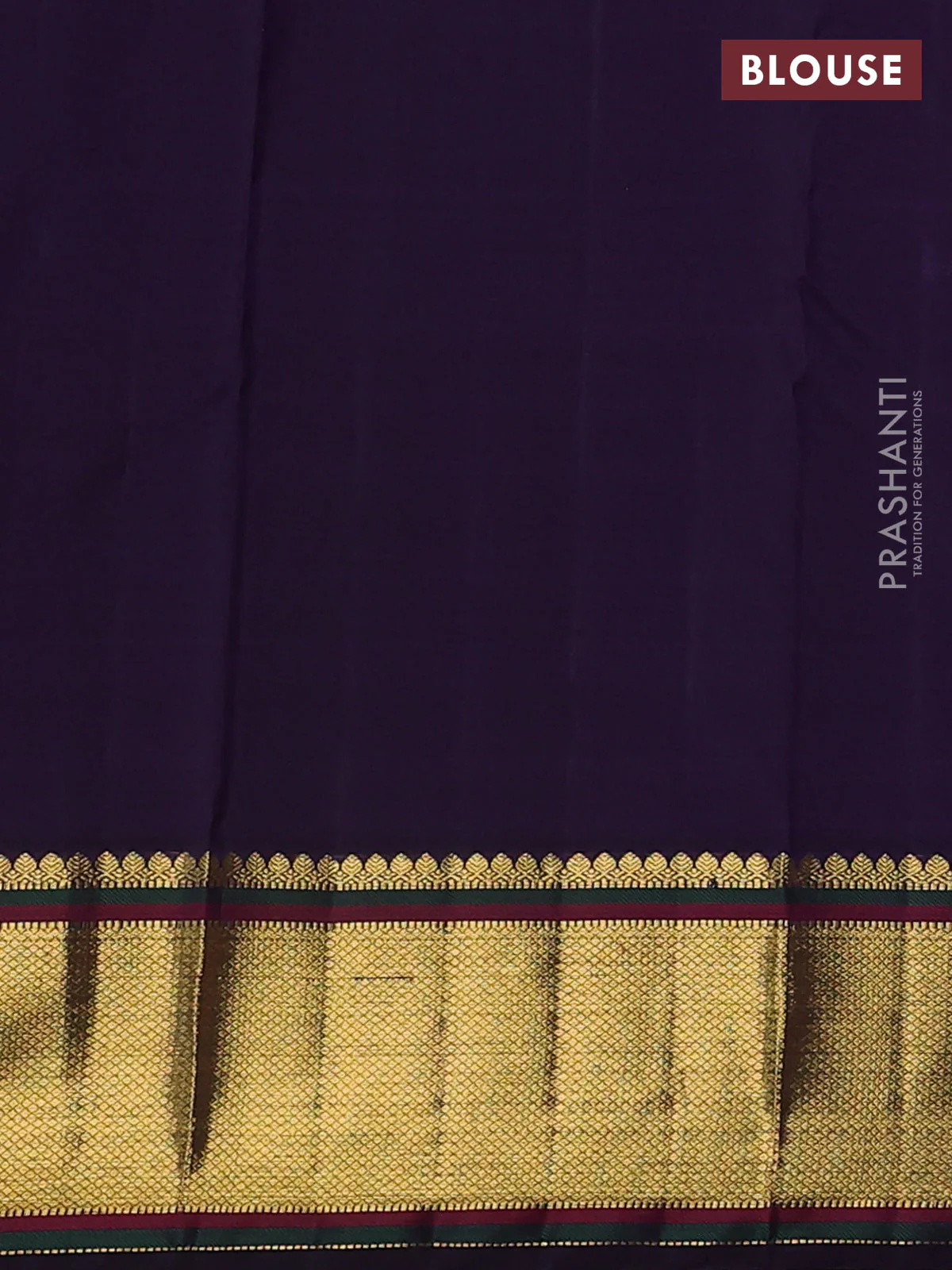 Pure kanchipuram silk saree off white maroon and jamun shade with allover stripe pattern & zari buttas and rich zari woven border - Image 4