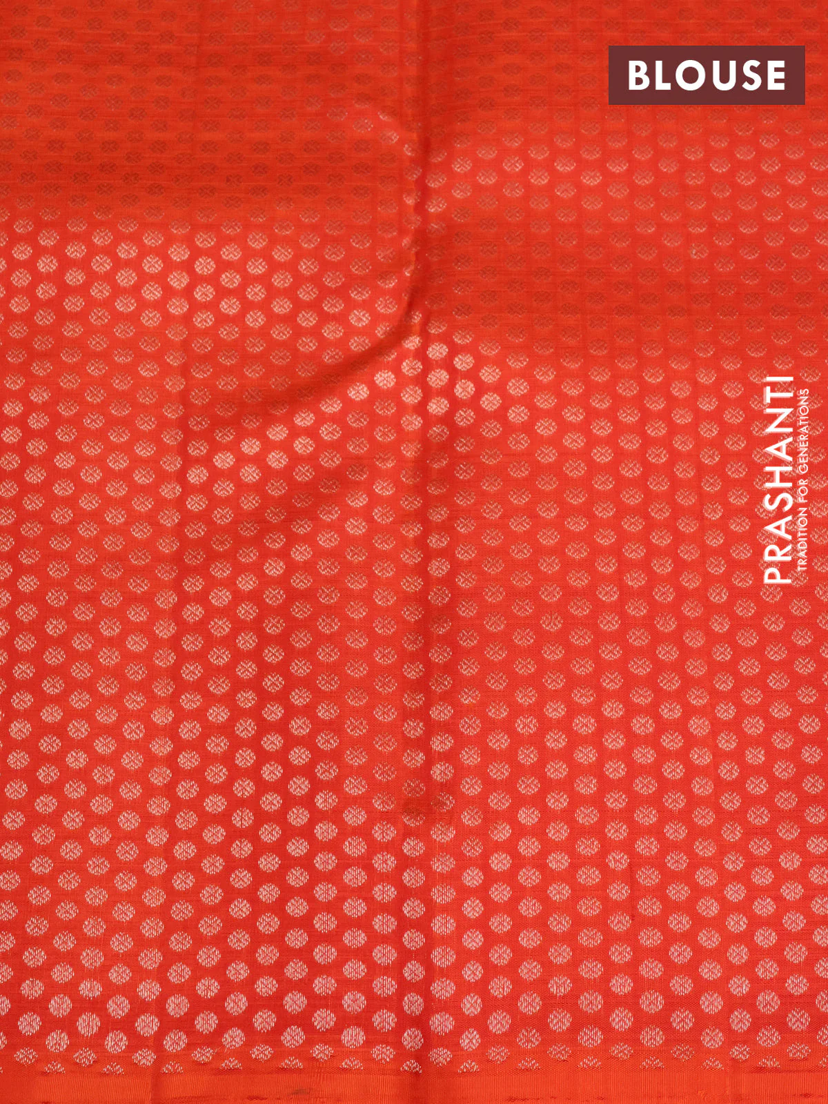 Pure kanchipuram silk saree orange with half & half style and long zari woven border - Image 4