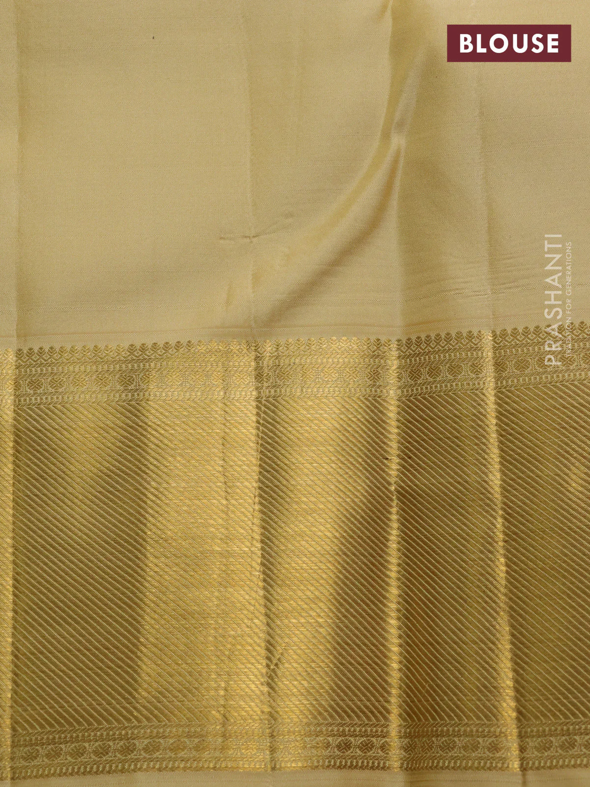 Pure kanchipuram silk saree pale yellow shade with allover zari woven brocade weaves and long temple design zari woven border - Image 4
