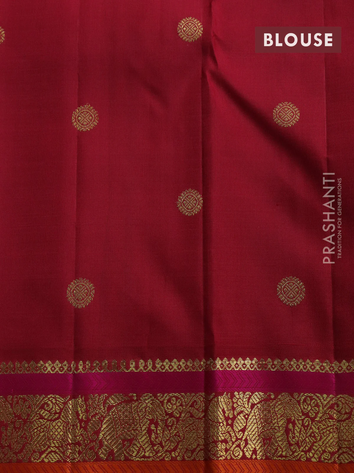 Pure kanchipuram silk saree pastel grey and maroon with thread woven buttas and ganga jamuna korvai border - Image 5