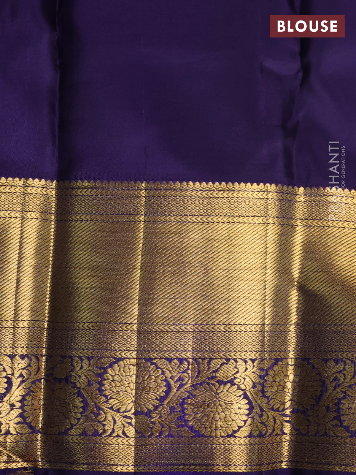 Pure kanchipuram silk saree pastel peach and blue with allover zari woven brocade weaves and long rich zari woven border - Image 4