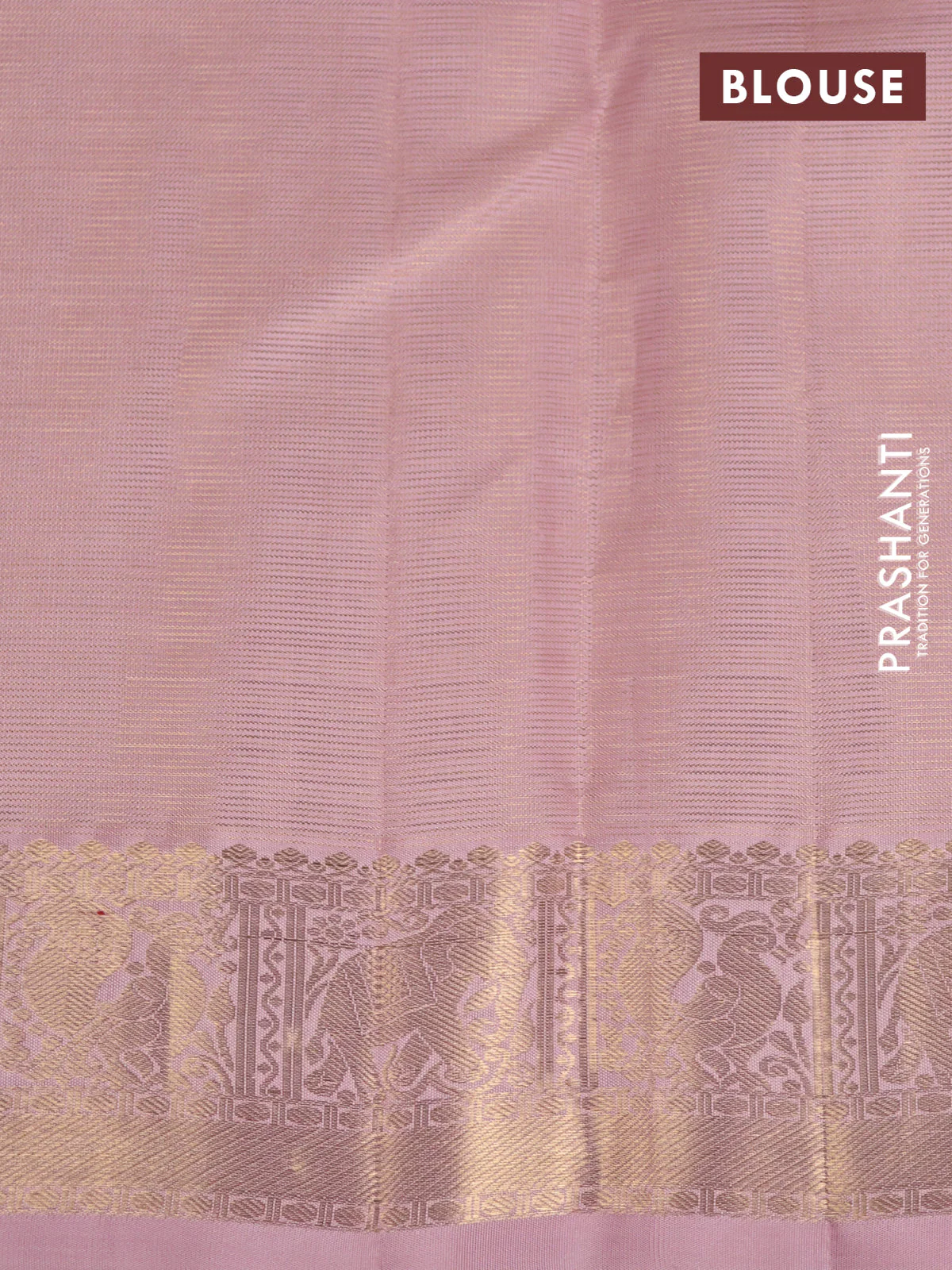 Pure kanchipuram silk saree pastel peach shade with allover zari weaves & buttas and rich zari woven border - Image 4