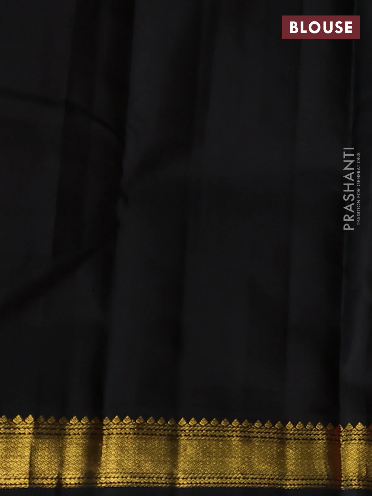 Pure kanchipuram silk saree peach pink and black with zari woven buttas and zari woven korvai border - Image 3
