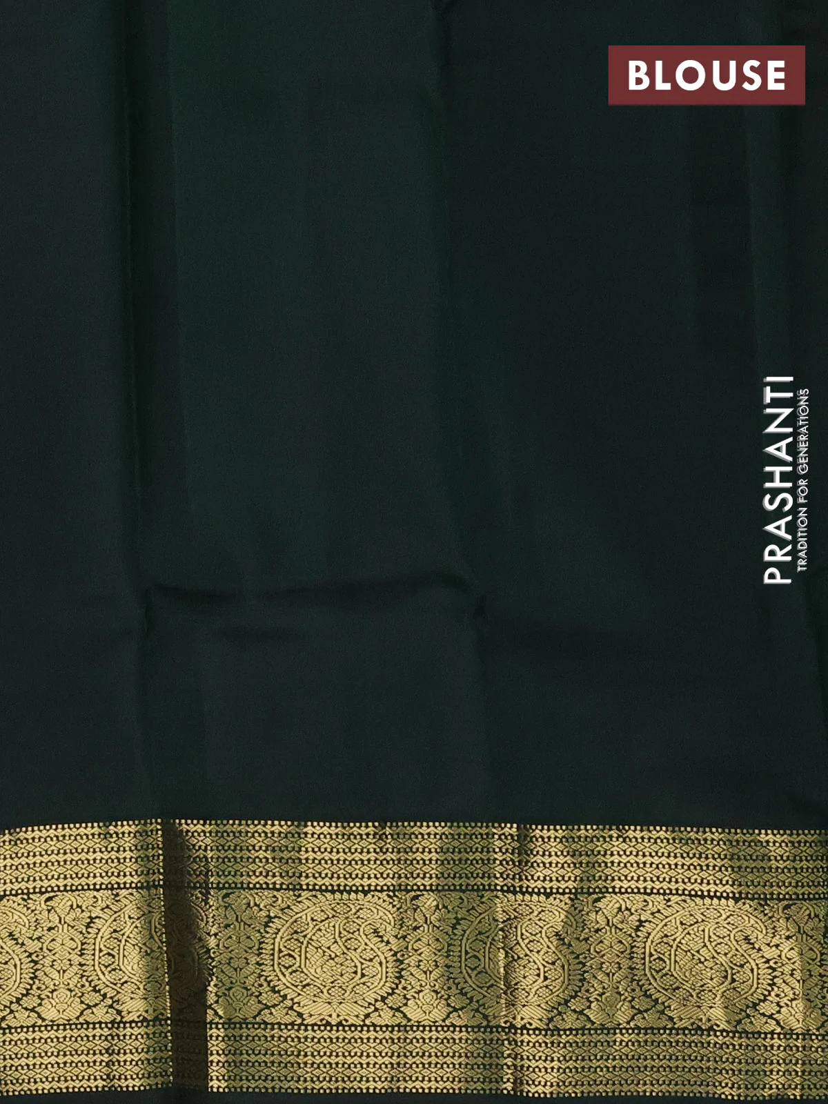 Pure kanchipuram silk saree peach pink and bottle green with zari woven buttas and zari woven korvai border - Image 3
