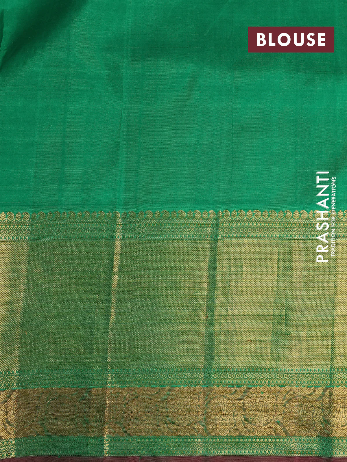 Pure kanchipuram silk saree peach pink and green with allover zari weaves and embroidery work long zari border - Image 4