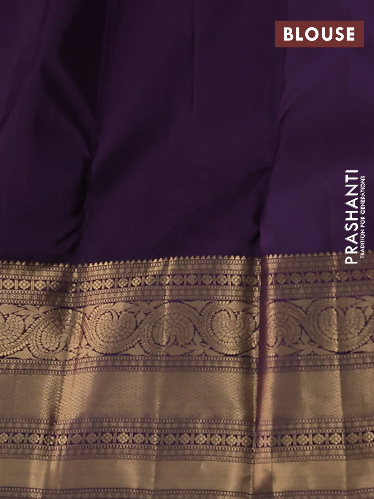 Pure kanchipuram silk saree peach pink and wine shade with allover zari weaves and long zari woven korvai border - Image 3