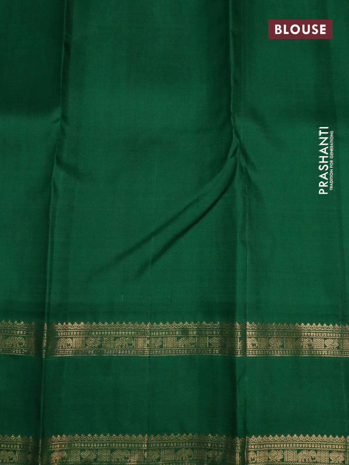 Pure kanchipuram silk saree peach shade and green with allover zari stripe pattern and rettapet zari woven korvai border - Image 5