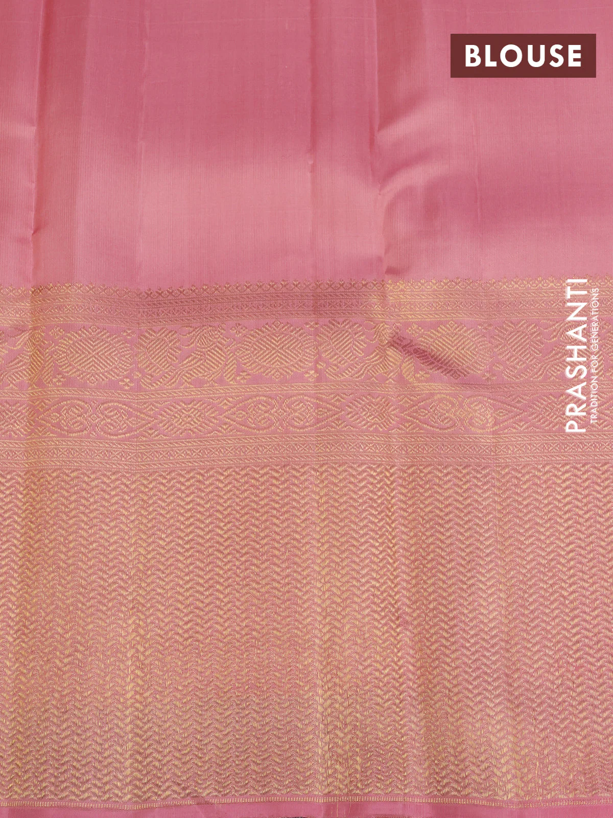 Pure kanchipuram silk saree peach shade with annam & rudhraksha zari woven buttas and long zari woven border - Image 4