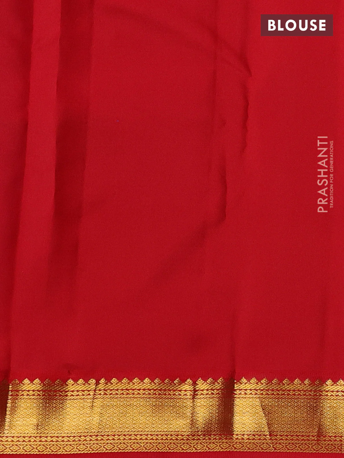 Pure kanchipuram silk saree peacock blue and red with allover checks & buttas and zari woven korvai border - Image 4