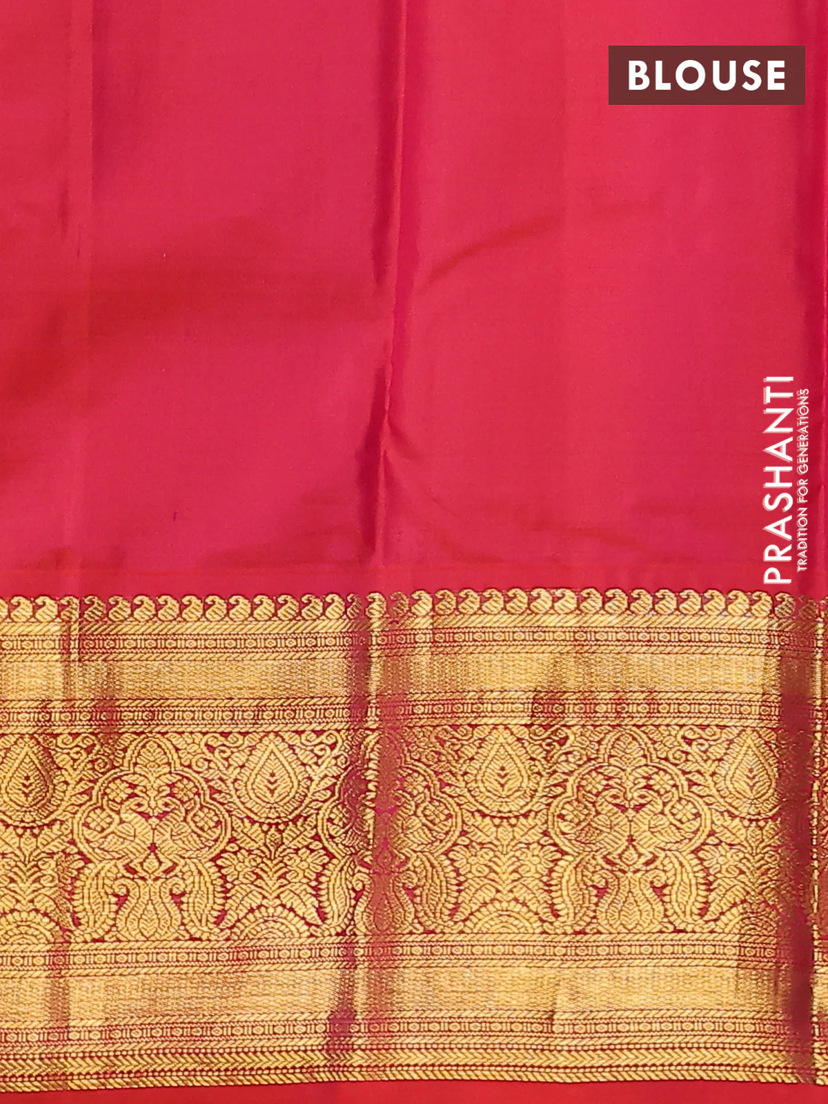 Pure kanchipuram silk saree peacock blue and red with rudraksha zari woven buttas and long zari woven korvai border - Image 3