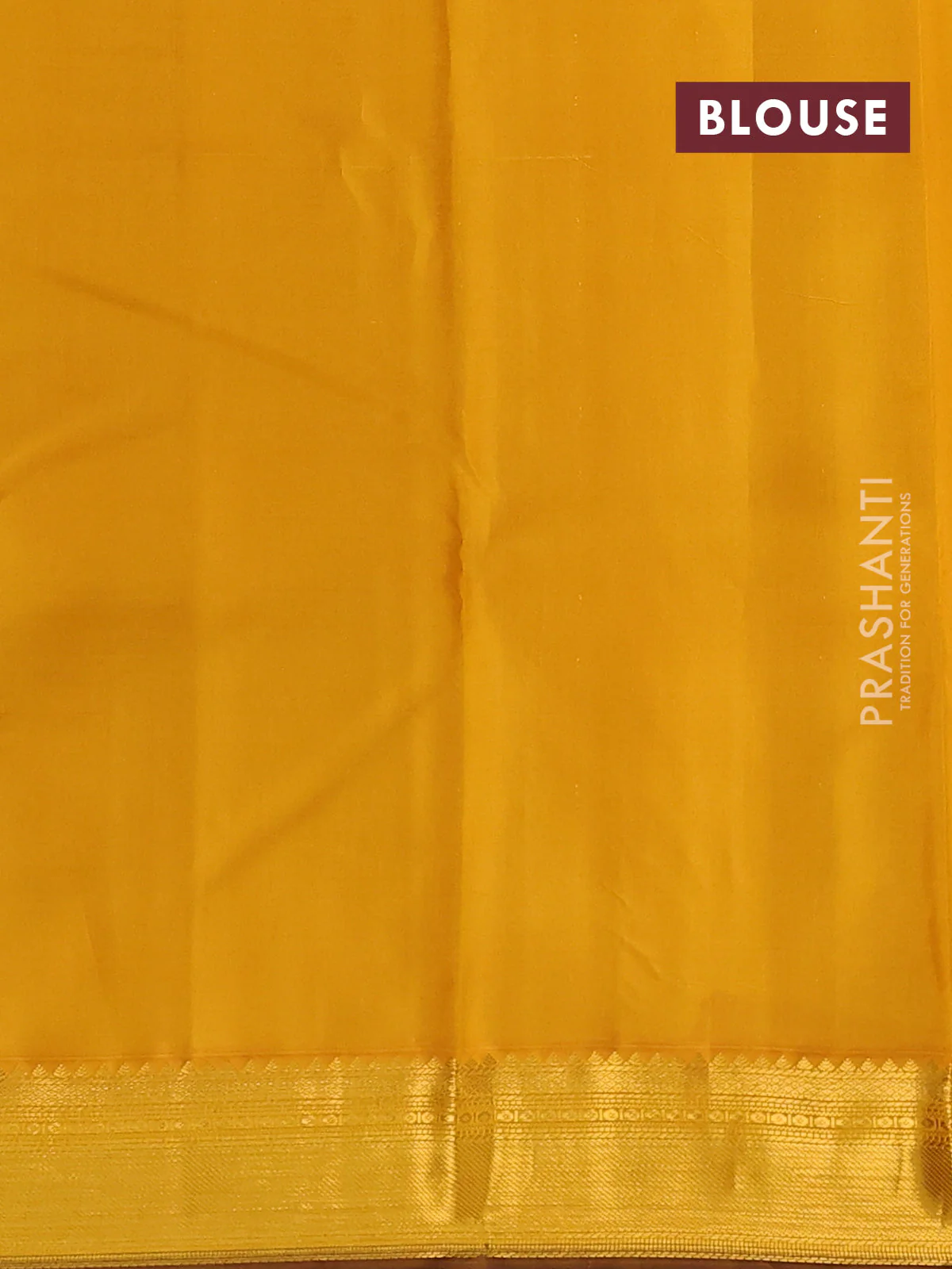 Pure kanchipuram silk saree peacock blue and yellow with allover zari weaves and zari woven korvai border - Image 4