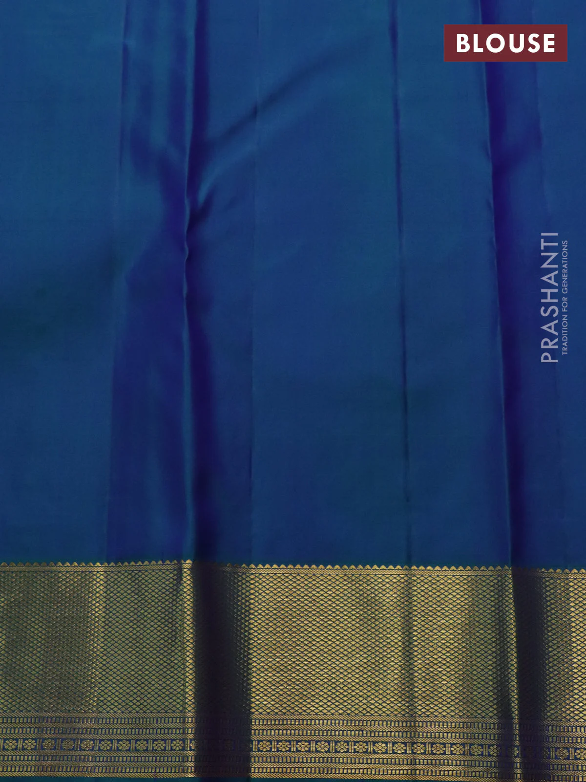 Pure kanchipuram silk saree peacock blue with allover annam & mayil chakram buttas and zari woven border - Image 5