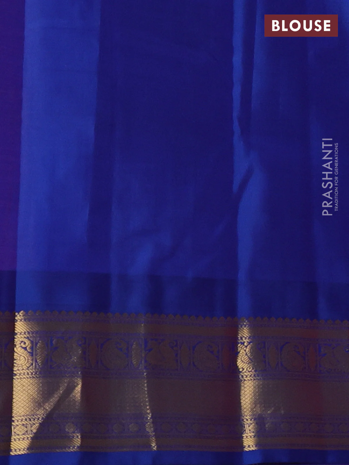 Pure kanchipuram silk saree pink and blue with annam zari woven buttas and temple design zari woven border - Image 4