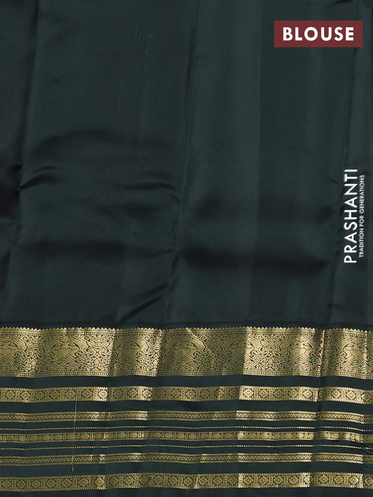 Pure kanchipuram silk saree pink and bottle green with zari woven buttas and long zari woven border - Image 3