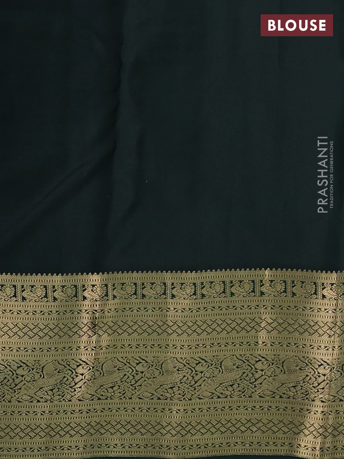 Pure kanchipuram silk saree pink and dark green with zari woven buttas and zari woven korvai border - Image 4