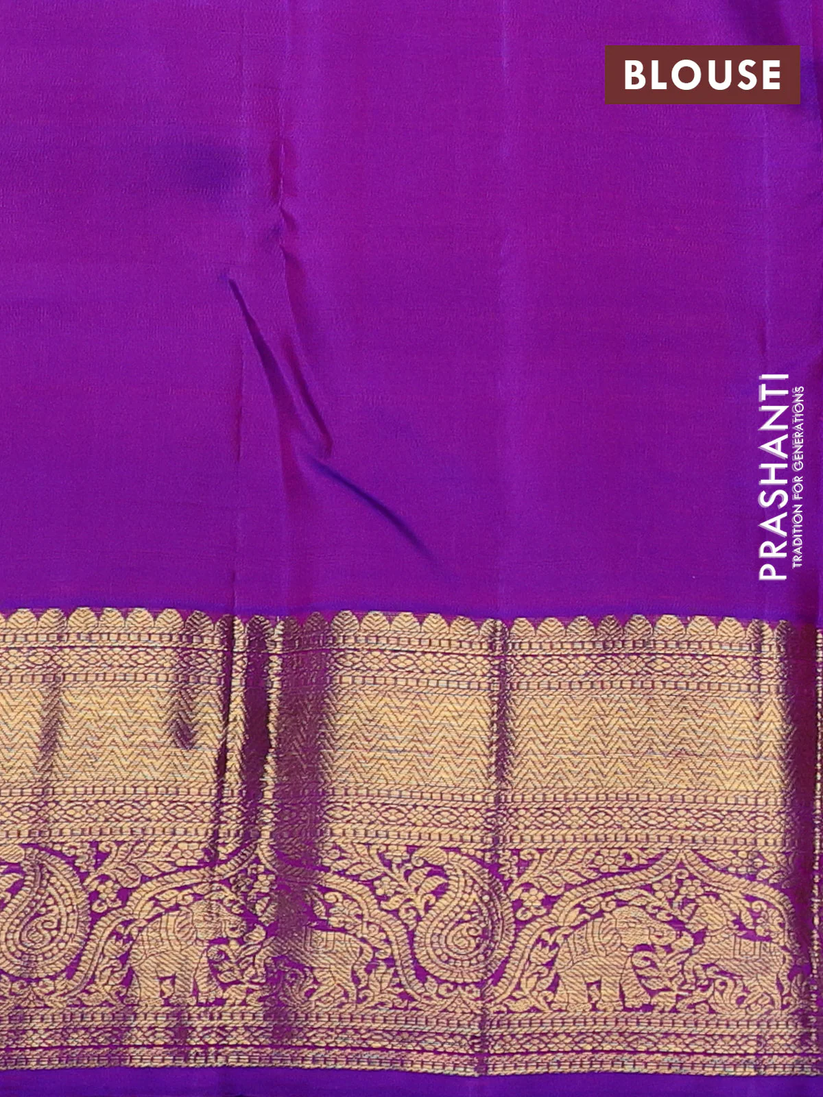 Pure kanchipuram silk saree pink and dual shade of purple with zari woven buttas and long zari woven border - Image 4