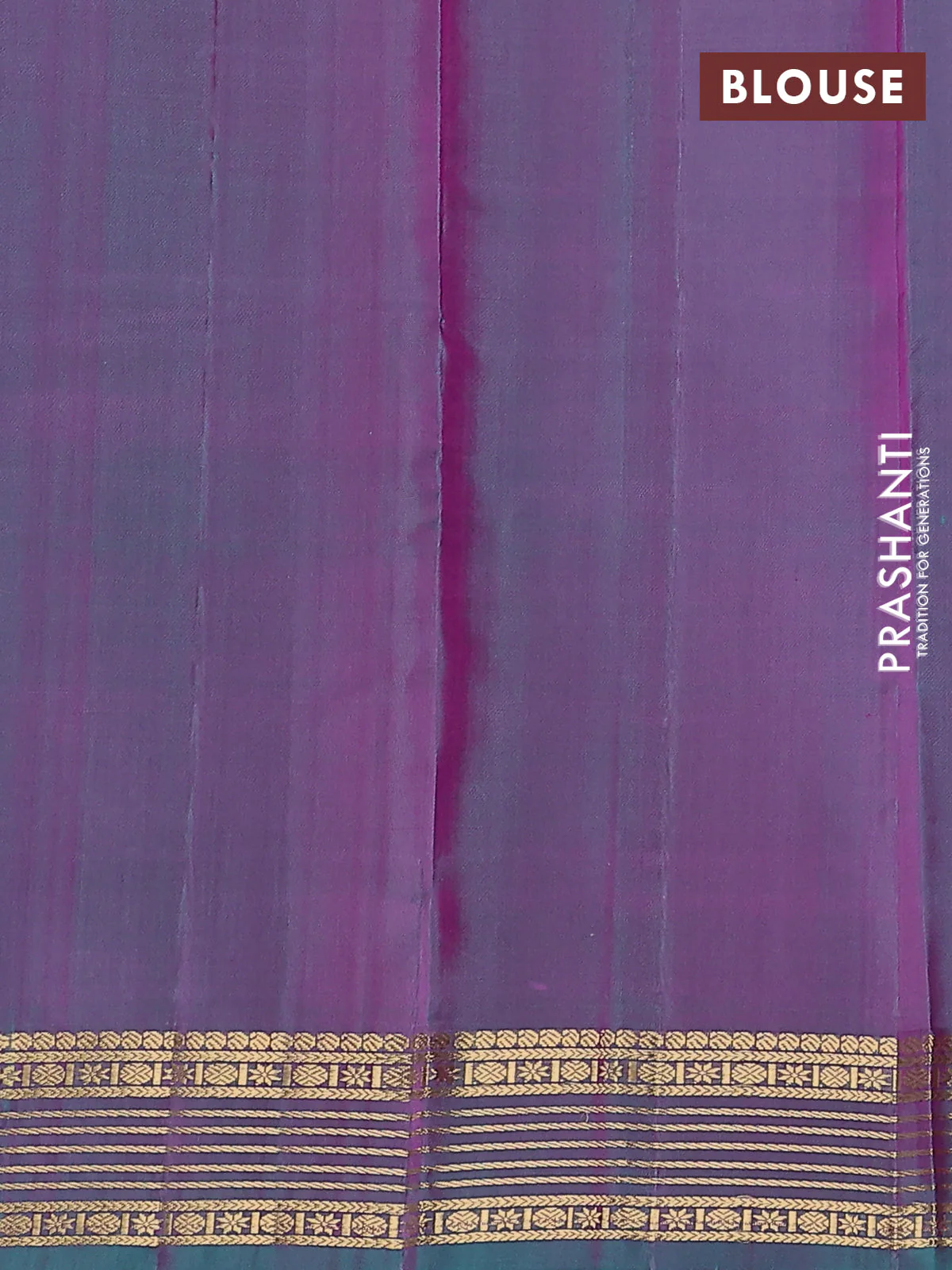 Pure kanchipuram silk saree pink and dual shade of teal green with zari woven buttas and zari woven border - Image 3