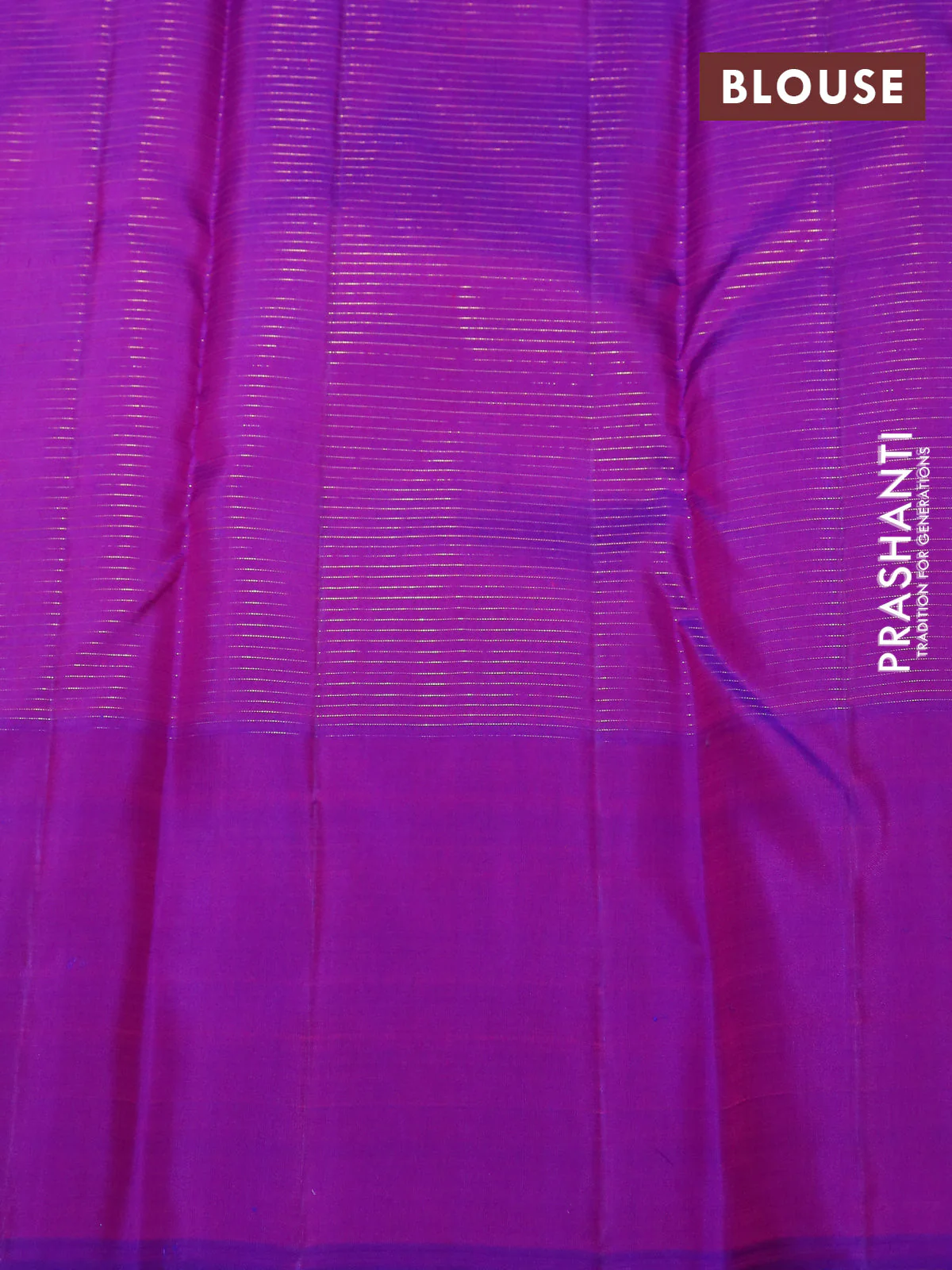 Pure kanchipuram silk saree pink and purple with allover small zari checked pattern and long zari woven butta border - Image 4