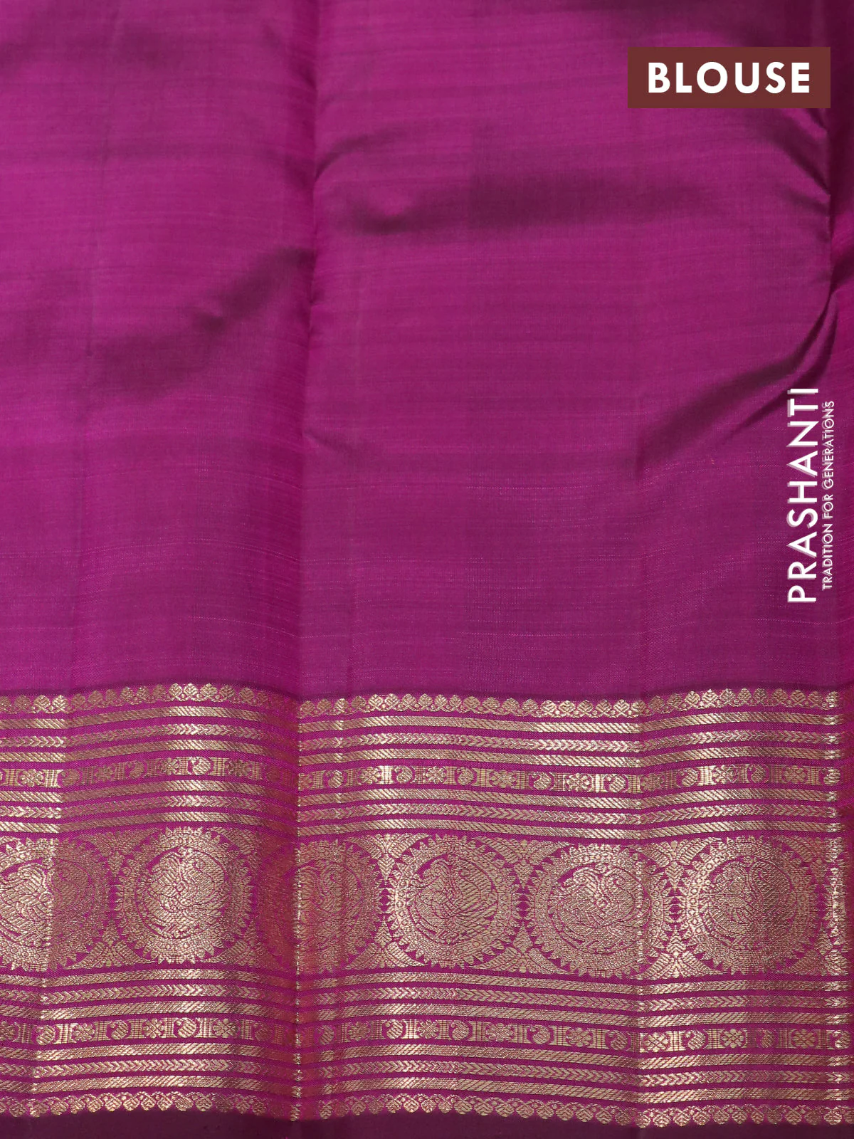 Pure kanchipuram silk saree pink and purple with zari woven buttas and rich zari woven border - Image 4