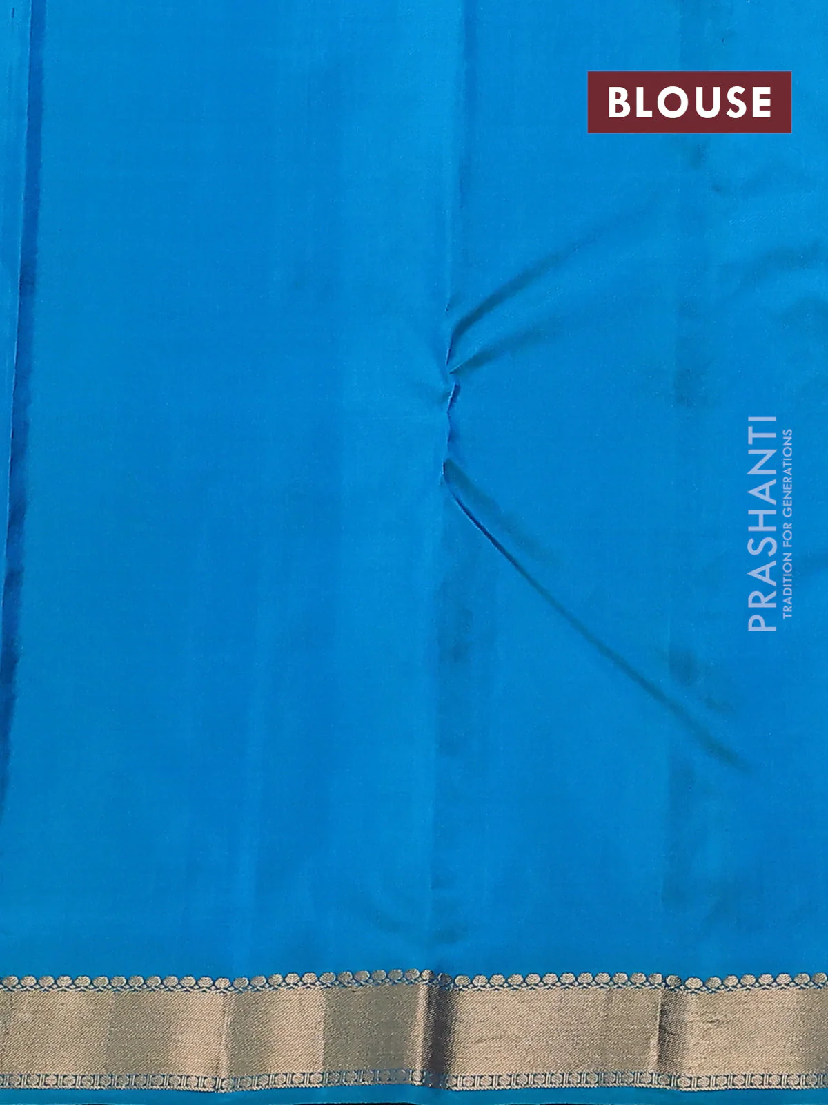 Pure kanchipuram silk saree pink and teal blue with allover zari woven buttas and rich zari woven border - Image 3