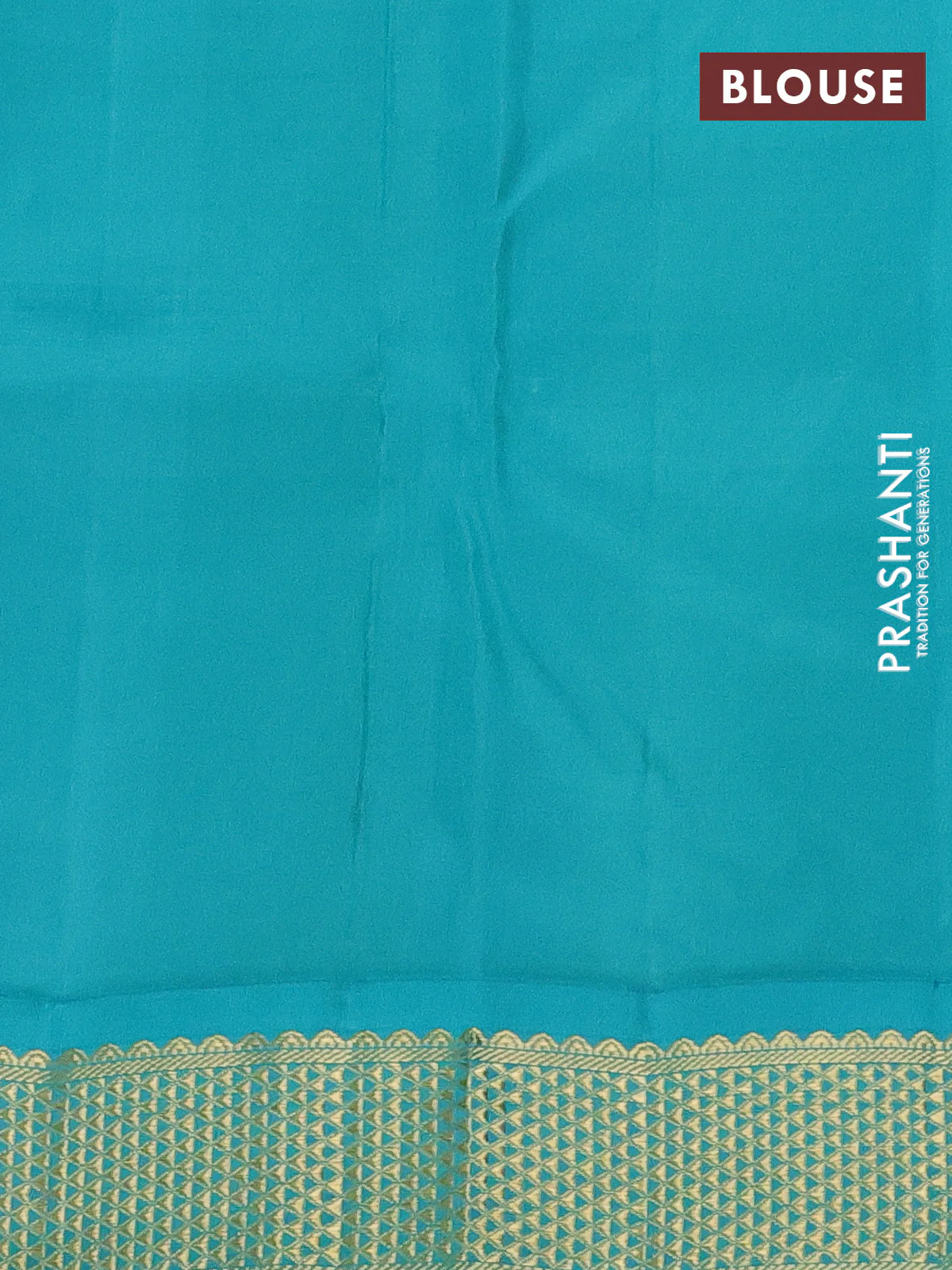 Pure kanchipuram silk saree pink and teal blue with plain body and zari woven korvai border - Image 3