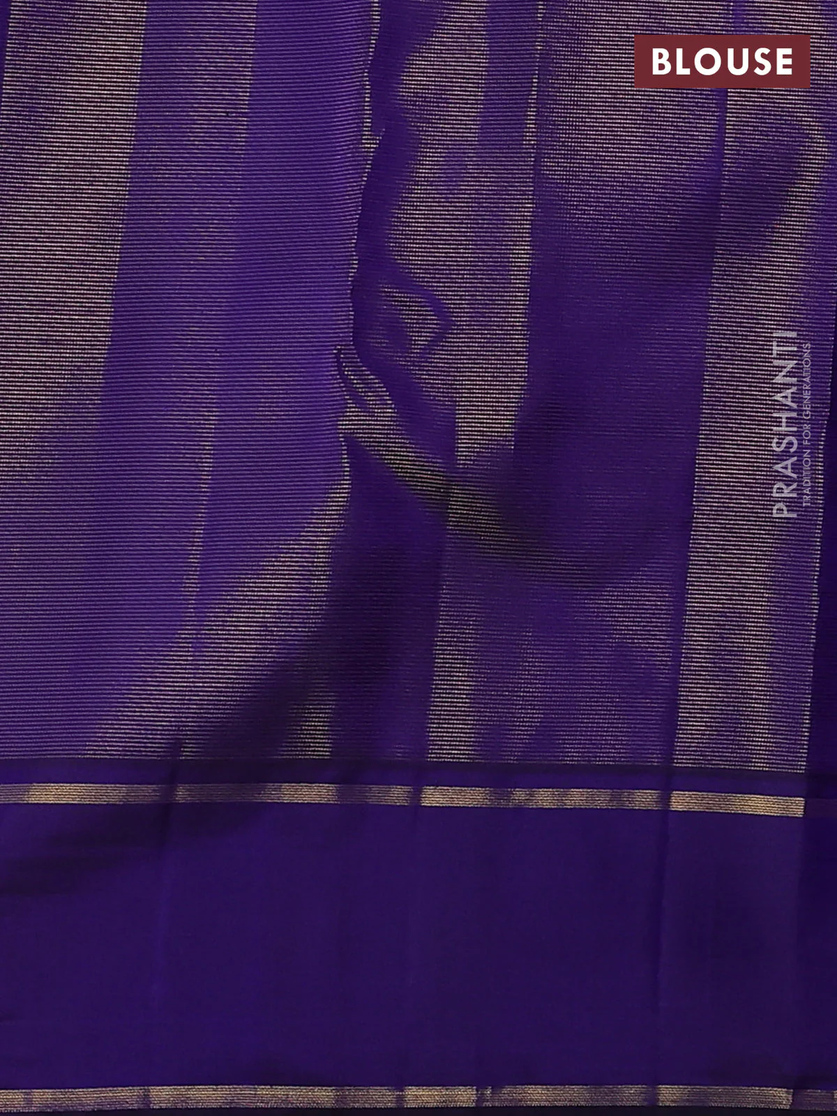 Pure kanchipuram silk saree purple and blue with allover zari weaves & buttas and rettapet zari woven border - Image 4