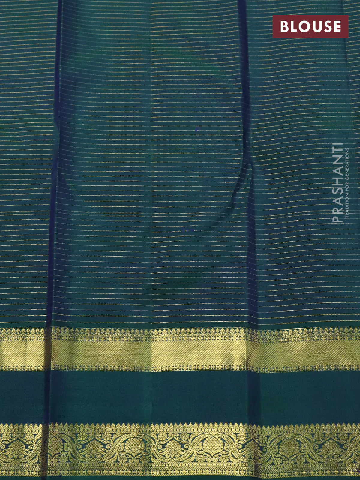 Pure kanchipuram silk saree purple and dual shade of green with allover zari checked pattern & buttas and rettapet zari woven border - Image 4