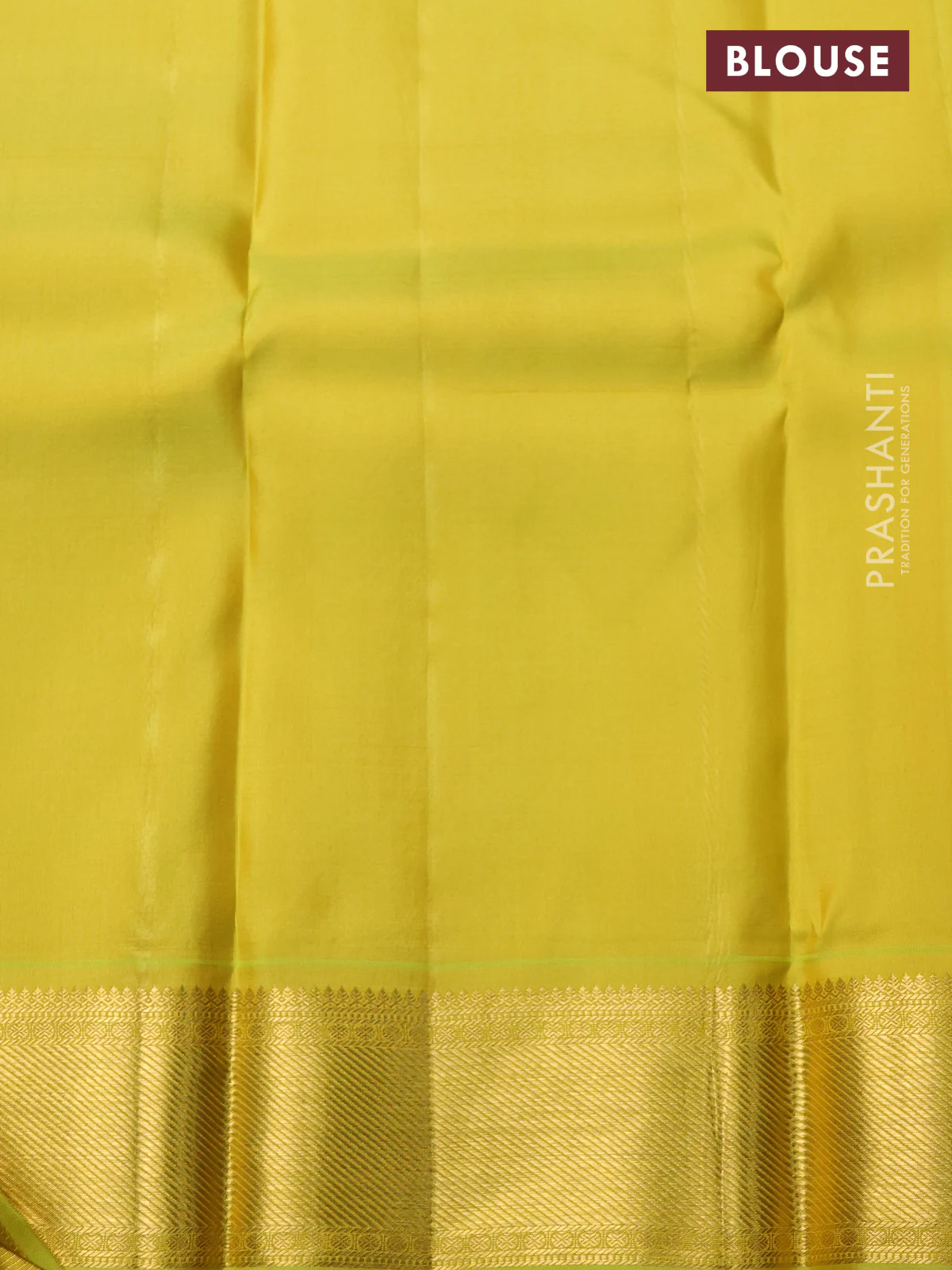 Pure kanchipuram silk saree purple and lime yellow with allover zari woven brocade weaves and zari woven korvai border - Image 5