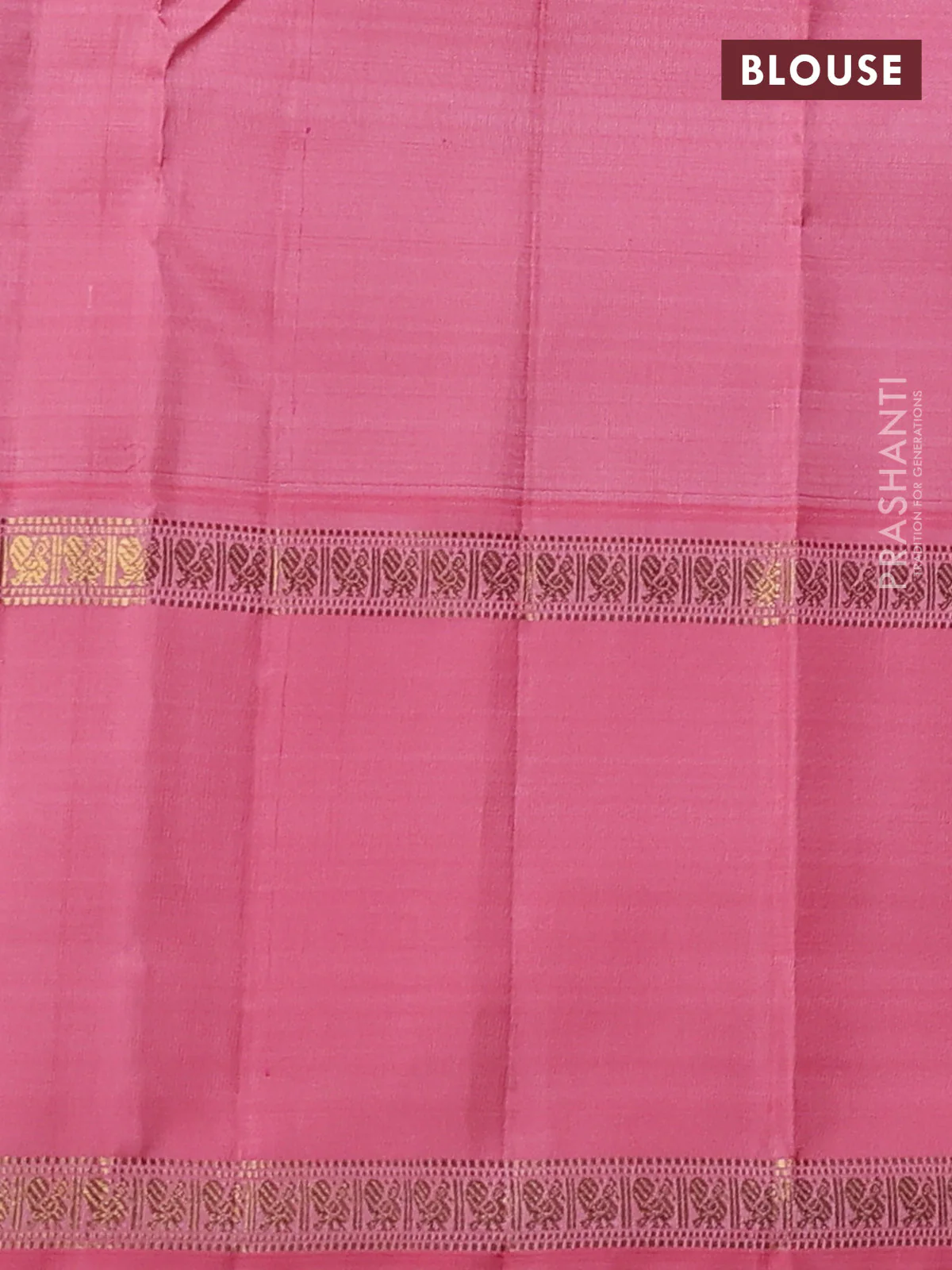 Pure kanchipuram silk saree purple and peach pink with zari woven buttas and long rettapet zari woven korvai border - Image 4