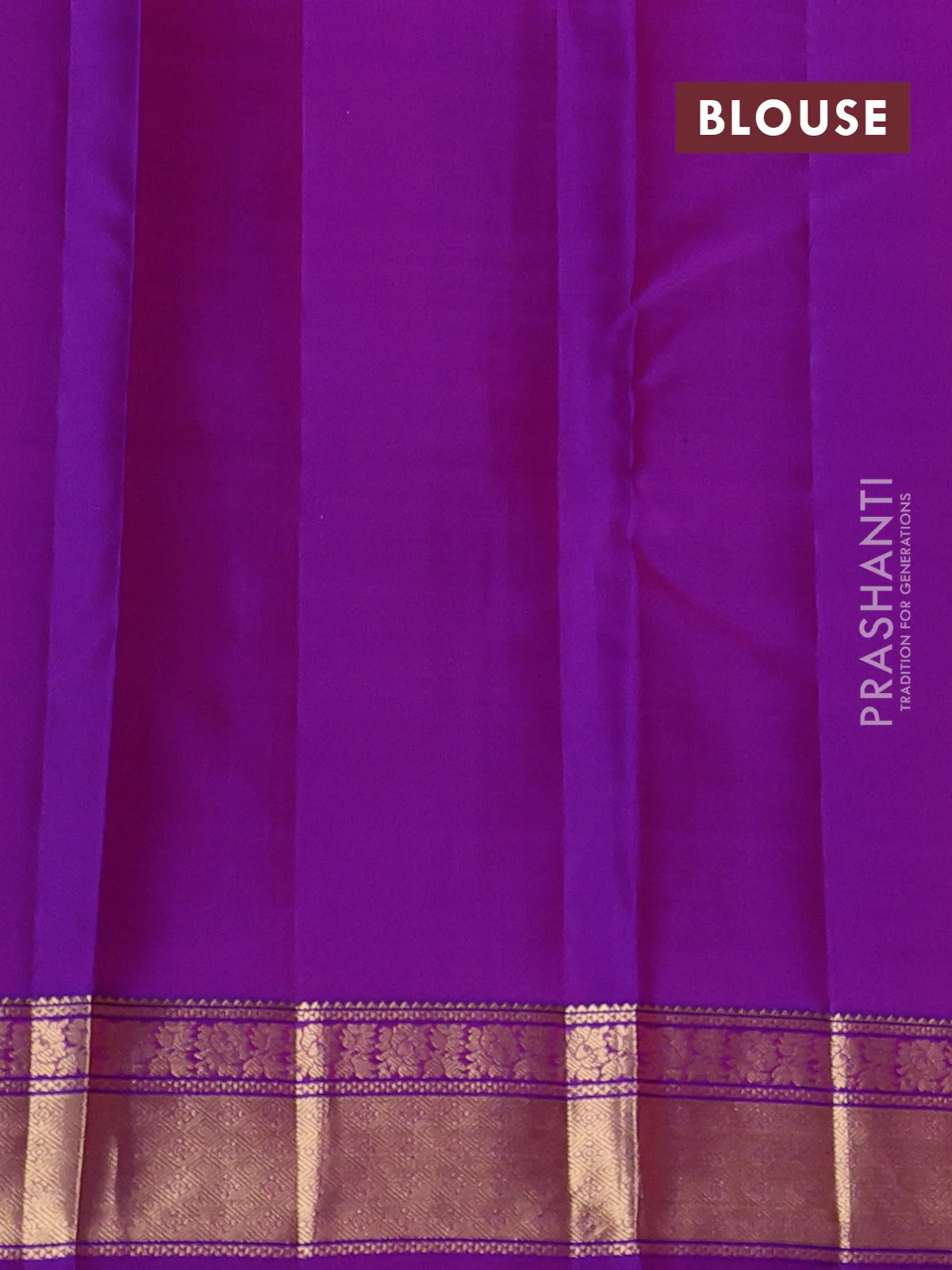 Pure kanchipuram silk saree purple and pink with allover zari checks & buttas and rich zari woven border - Image 4
