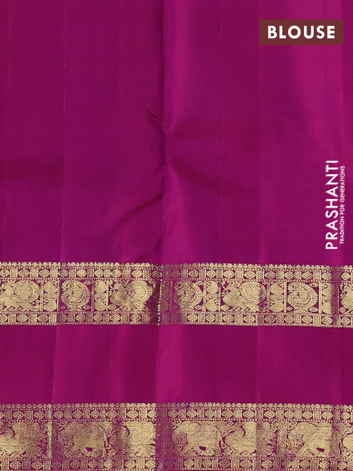 Pure kanchipuram silk saree purple and pink with zari woven annam buttas and long rettapet zari woven border - Image 4