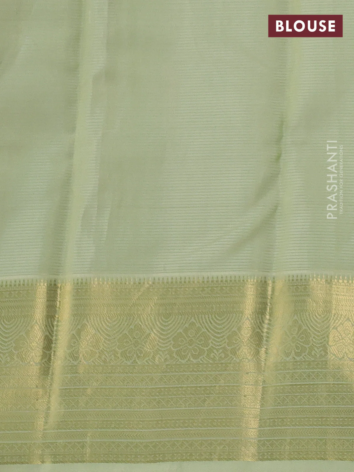 Pure kanchipuram silk saree purple and pista green with allover small zari checks & buttas and rich zari woven border - Image 4