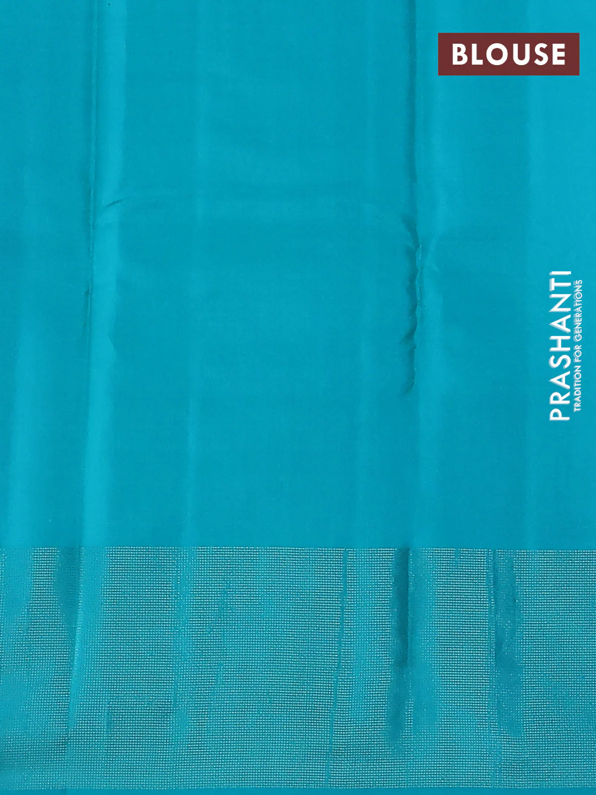 Pure kanchipuram silk saree purple and teal blue with zari woven buttas and simple zari border - Image 3