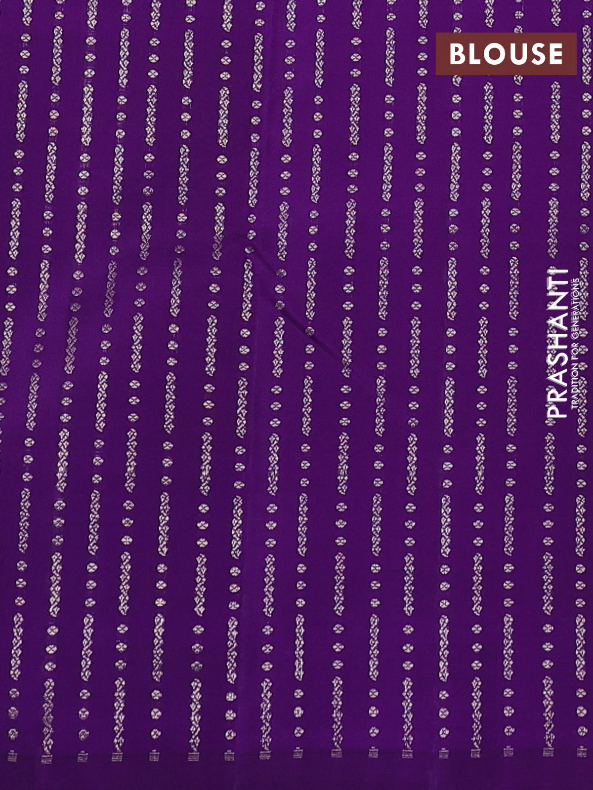 Pure kanchipuram silk saree purple with allover antique zari weaves in borderless style - Image 4