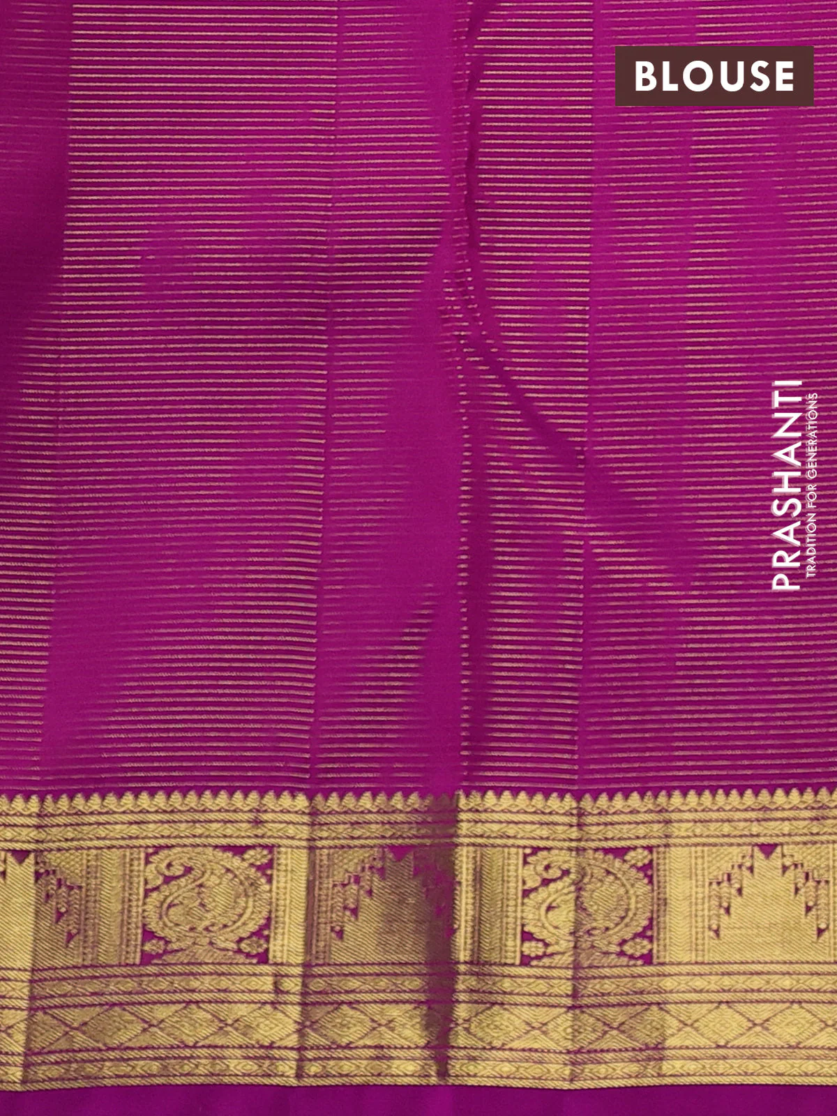 Pure kanchipuram silk saree purple with allover zari weaves & buttas and rich zari woven border - Image 4