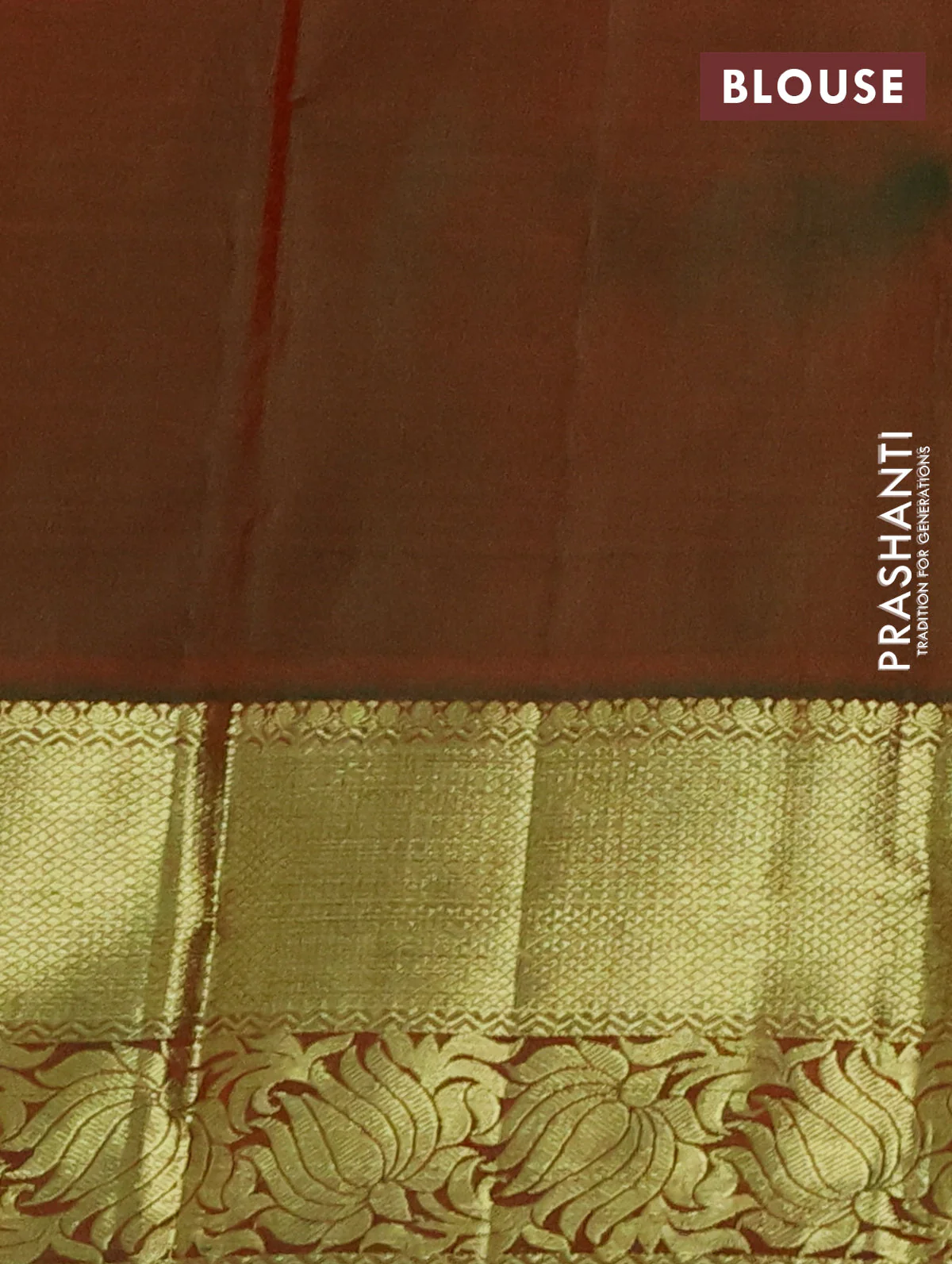 Pure kanchipuram silk saree red and dual shade of green with zari woven buttas and zari woven border - Image 4