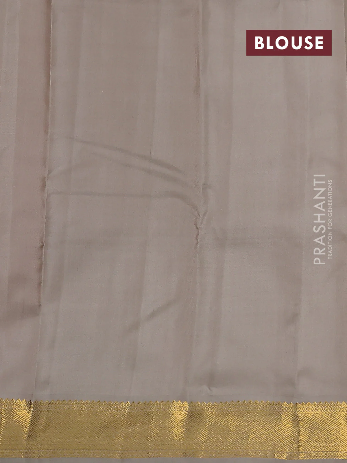 Pure kanchipuram silk saree red and grey shade with zari woven buttas and zari woven korvai border - Image 3