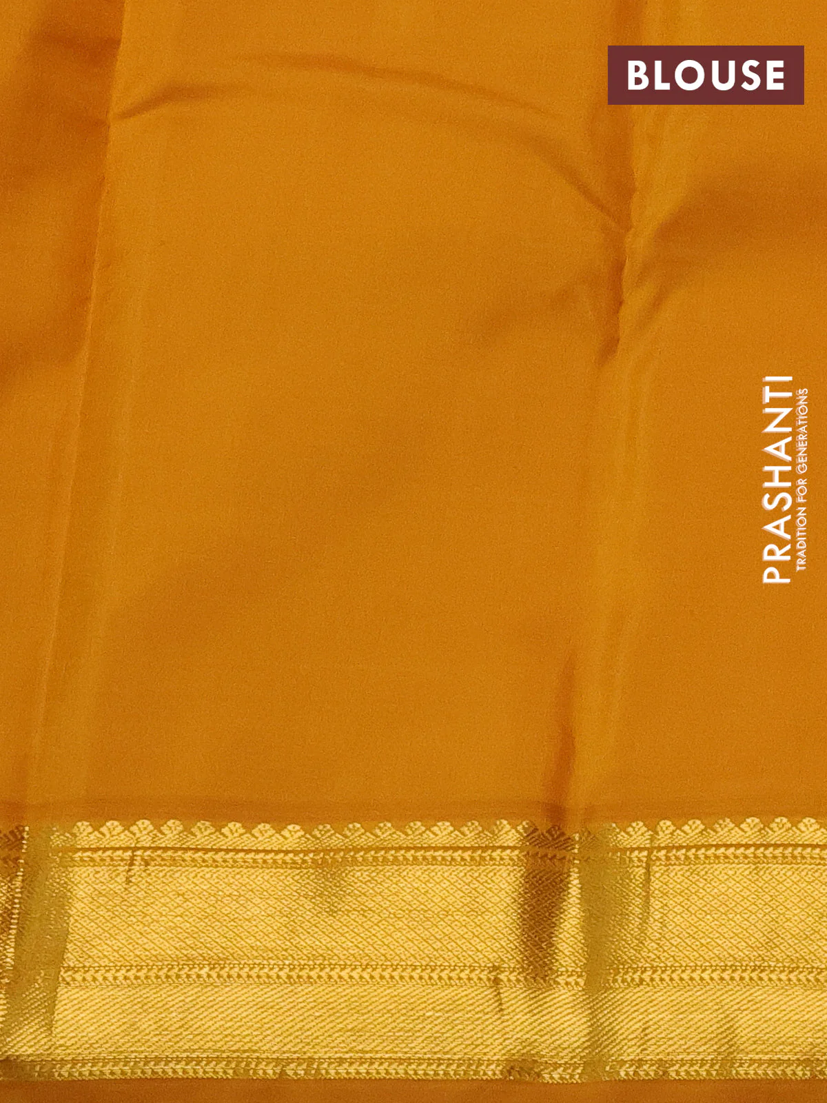 Pure kanchipuram silk saree red and mustard yellow with allover zari weaves & buttas and zari woven border - Image 3