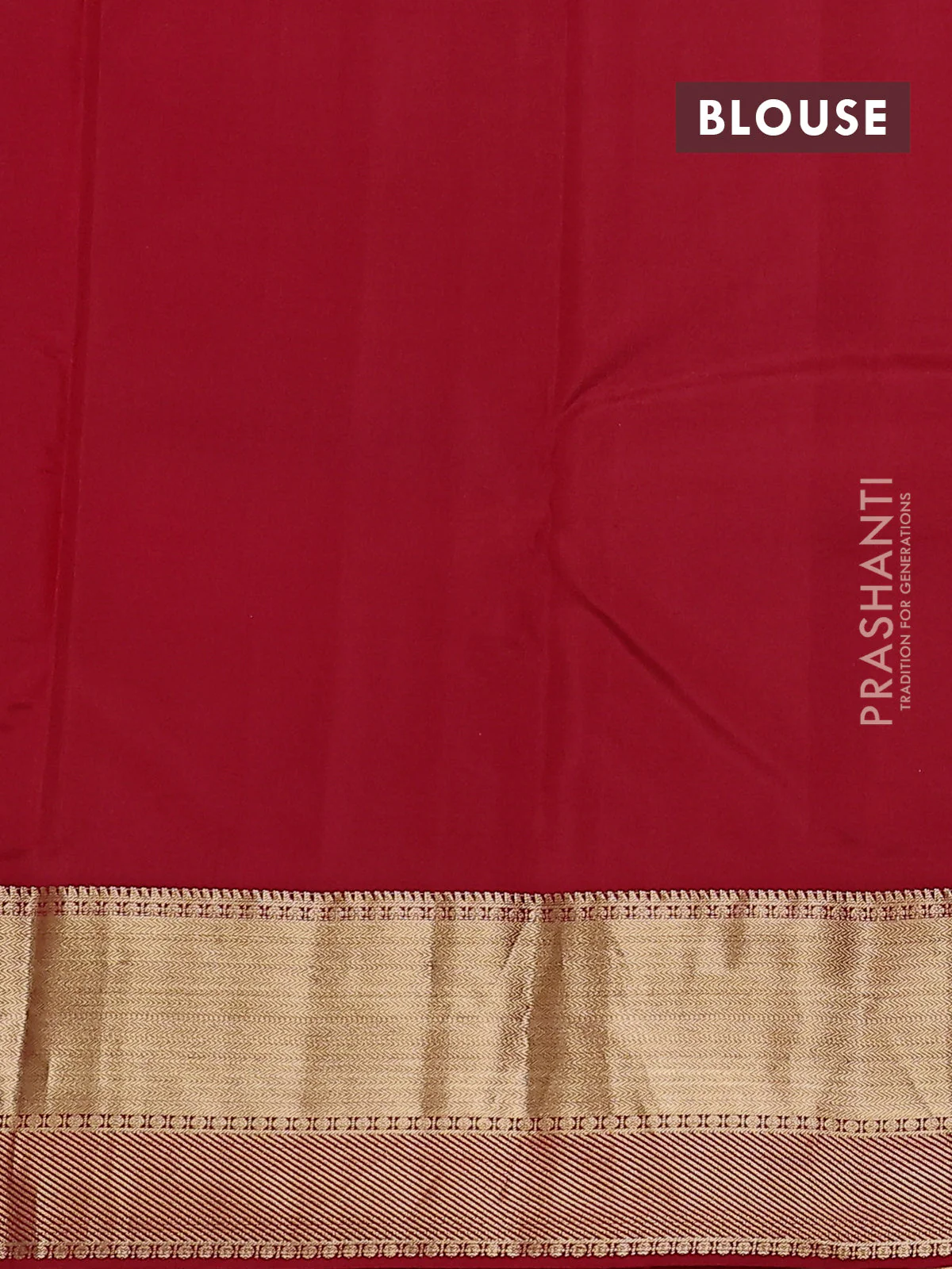 Pure kanchipuram silk saree red with allover silver & gold zari weaves and rich zari woven border - Image 3