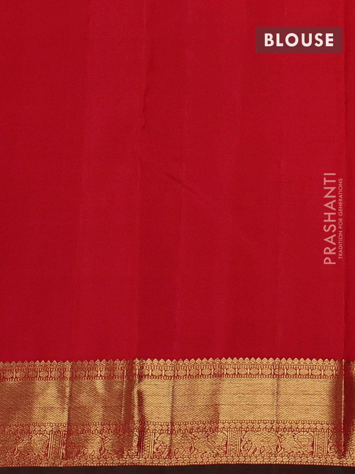 Pure kanchipuram silk saree red with allover zari weaves and rich zari woven border - Image 6
