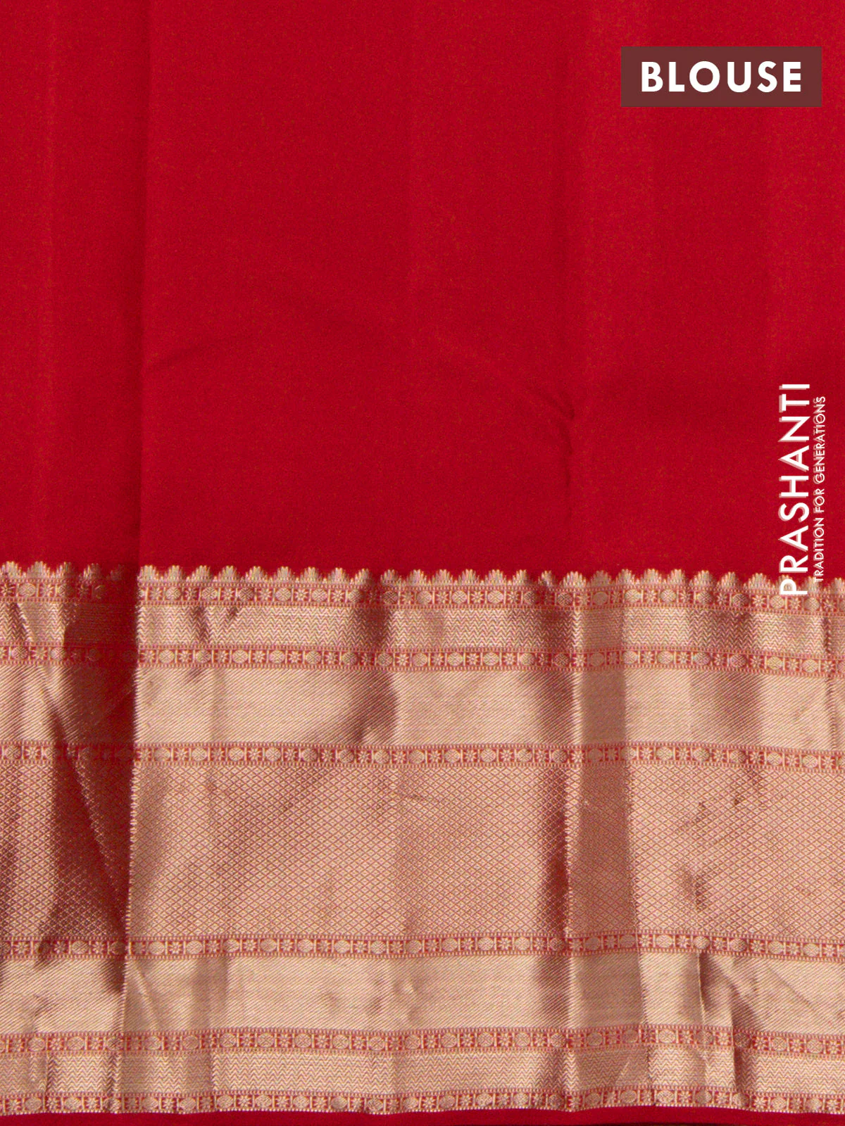 Pure kanchipuram silk saree red with allover zari woven 1000 butta weaves and long rich zari woven border - Image 4
