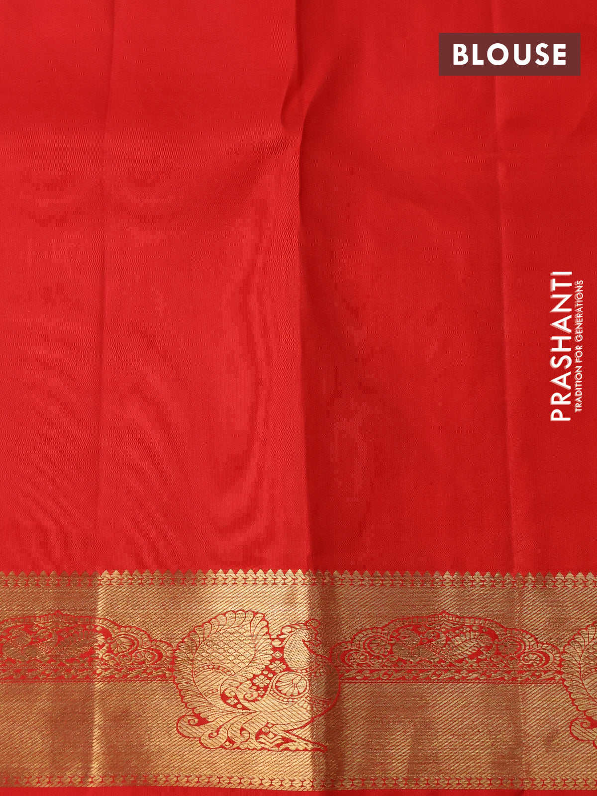 Pure kanchipuram silk saree red with allover zari woven brocade weaves and annam zari woven border - Image 12