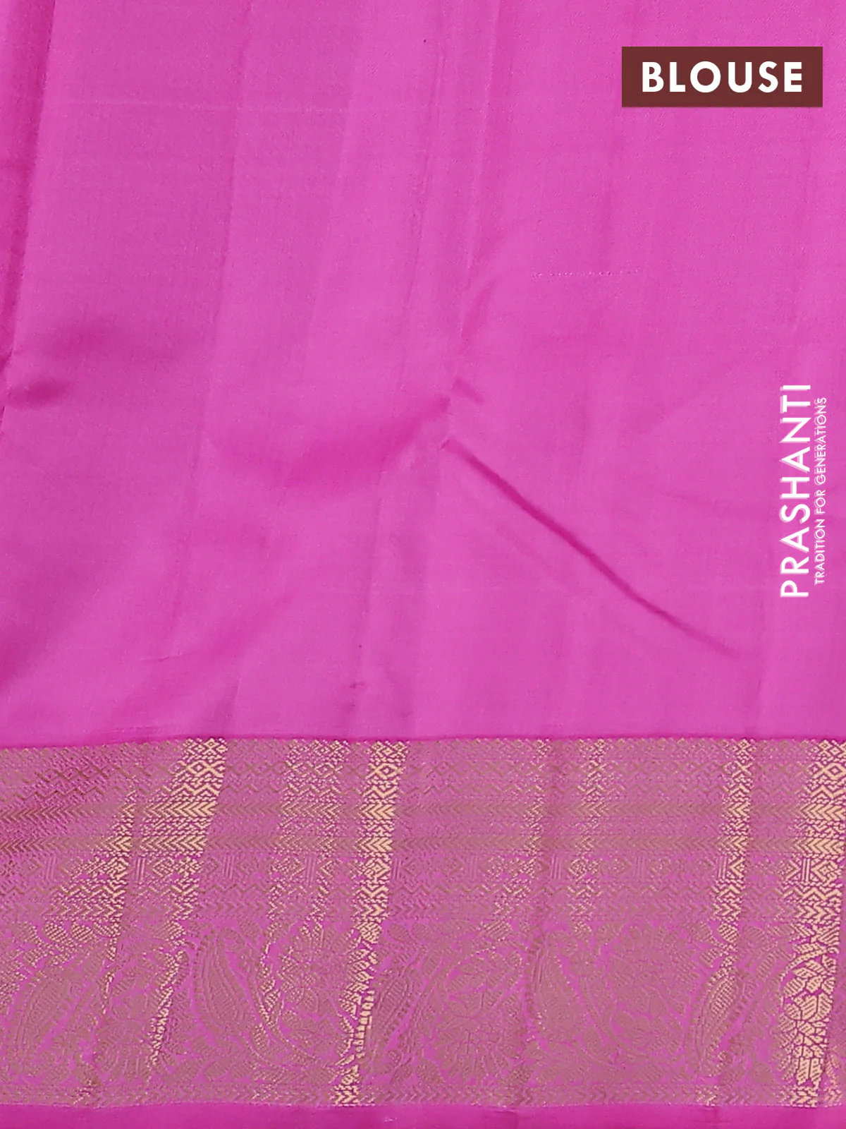 Pure kanchipuram silk saree royal blue and pink with zari woven buttas and zari woven korvai border - Image 3