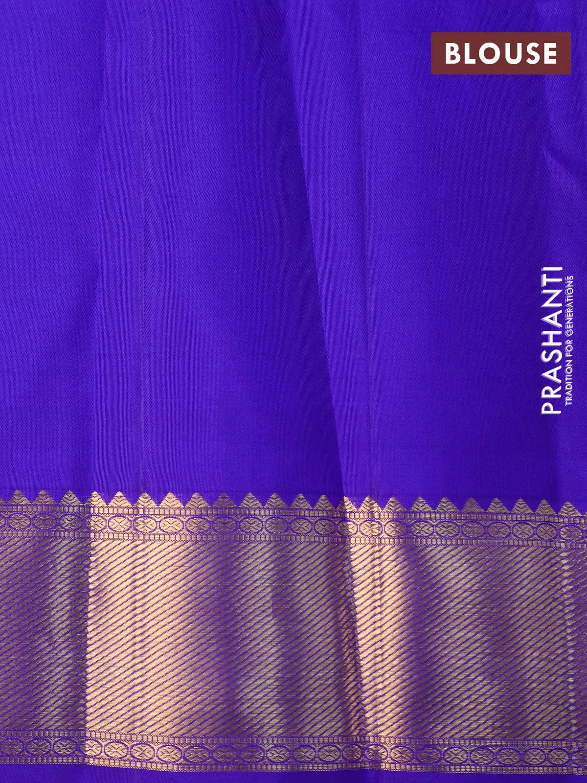 Pure kanchipuram silk saree royal blue with allover zari woven brocade weaves and zari woven border - Image 11