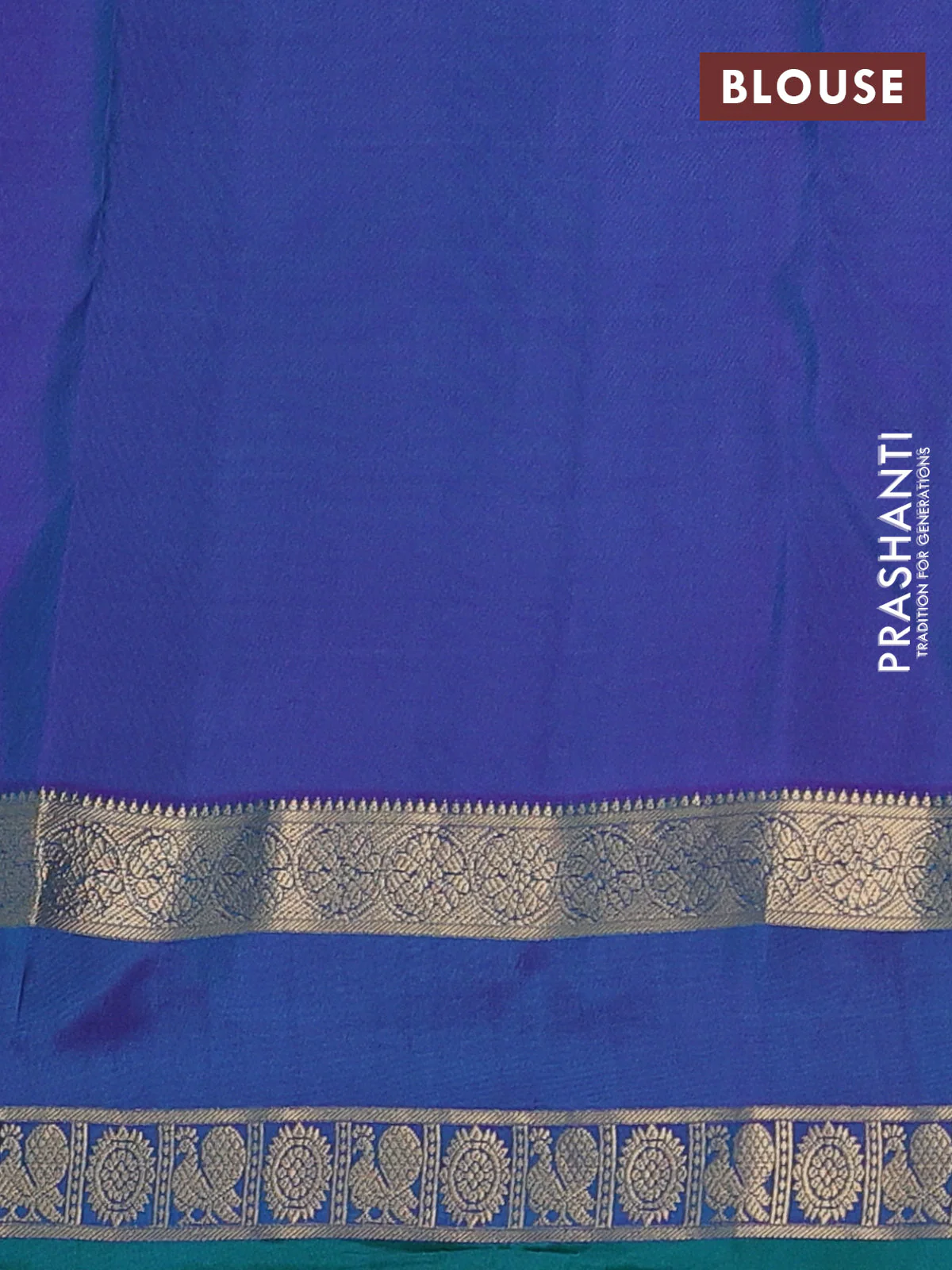 Pure kanchipuram silk saree teal blue and dual shade of blue with zari woven buttas and rettapet zari woven border - Image 4