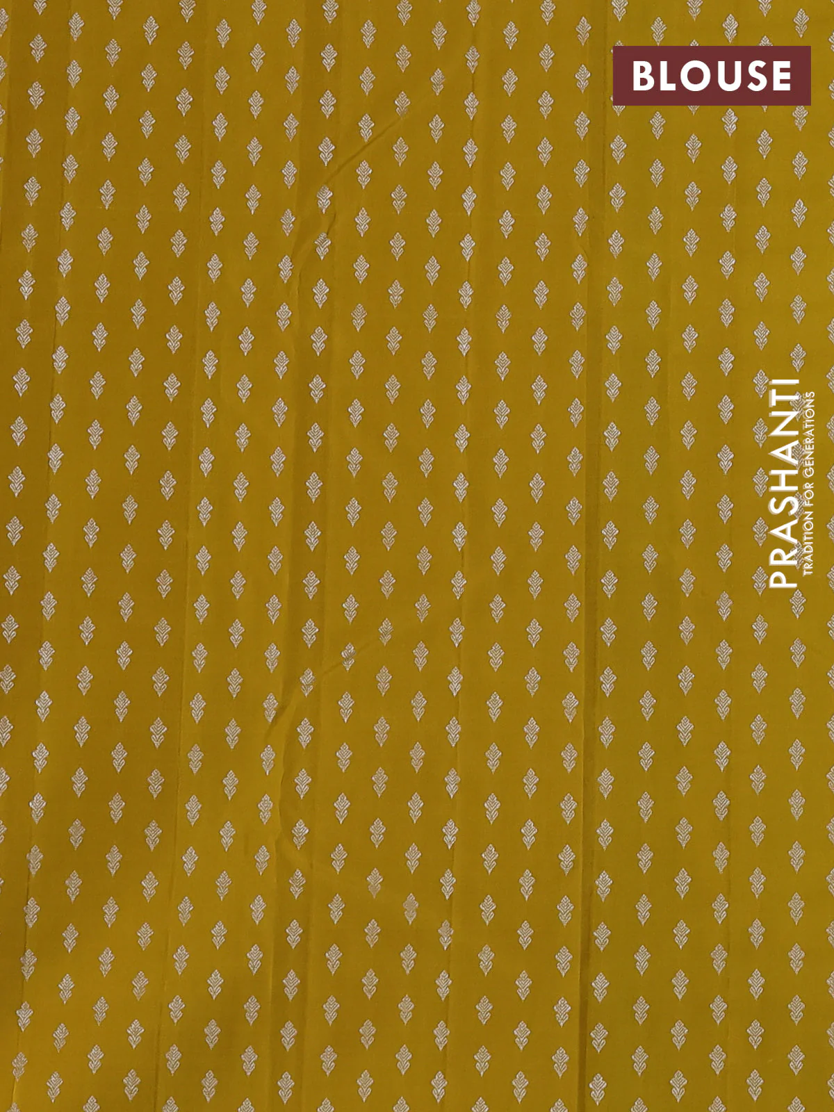 Pure kanchipuram silk saree teal blue and mustard yellow with allover silver zari weaves & buttas in borderless style - Image 4