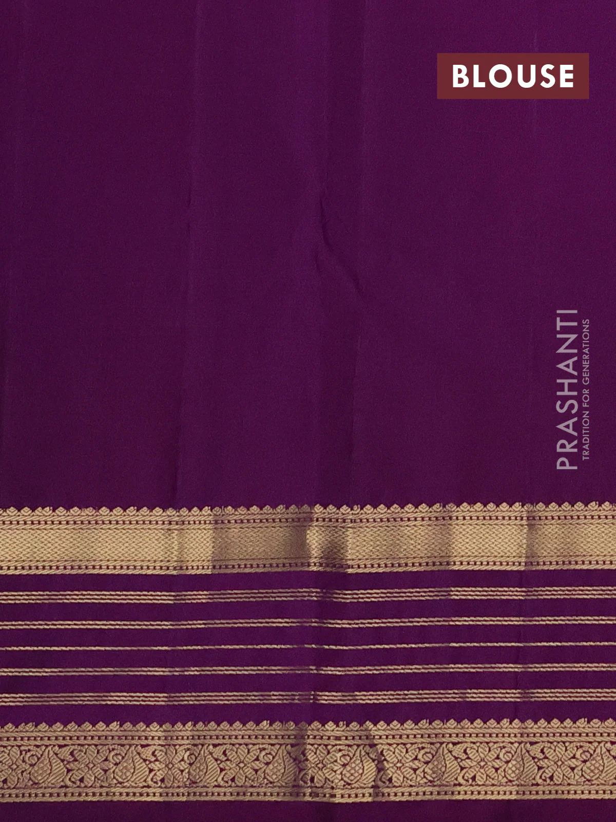 Pure kanchipuram silk saree teal blue and purple with zari woven buttas and rich zari woven border - Image 4